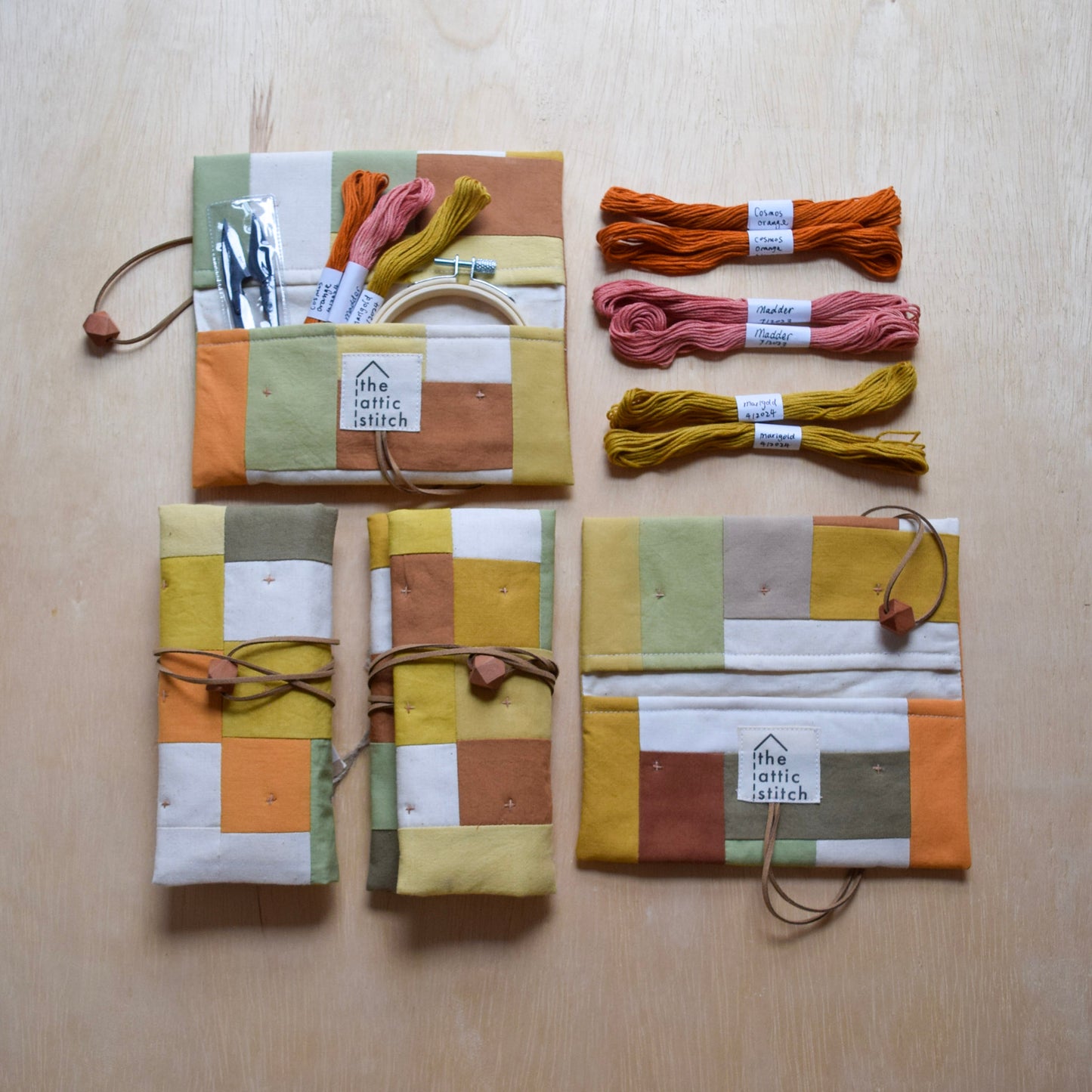 Natural-dyed, Patchwork Sewing Kit | Fall Palette IV