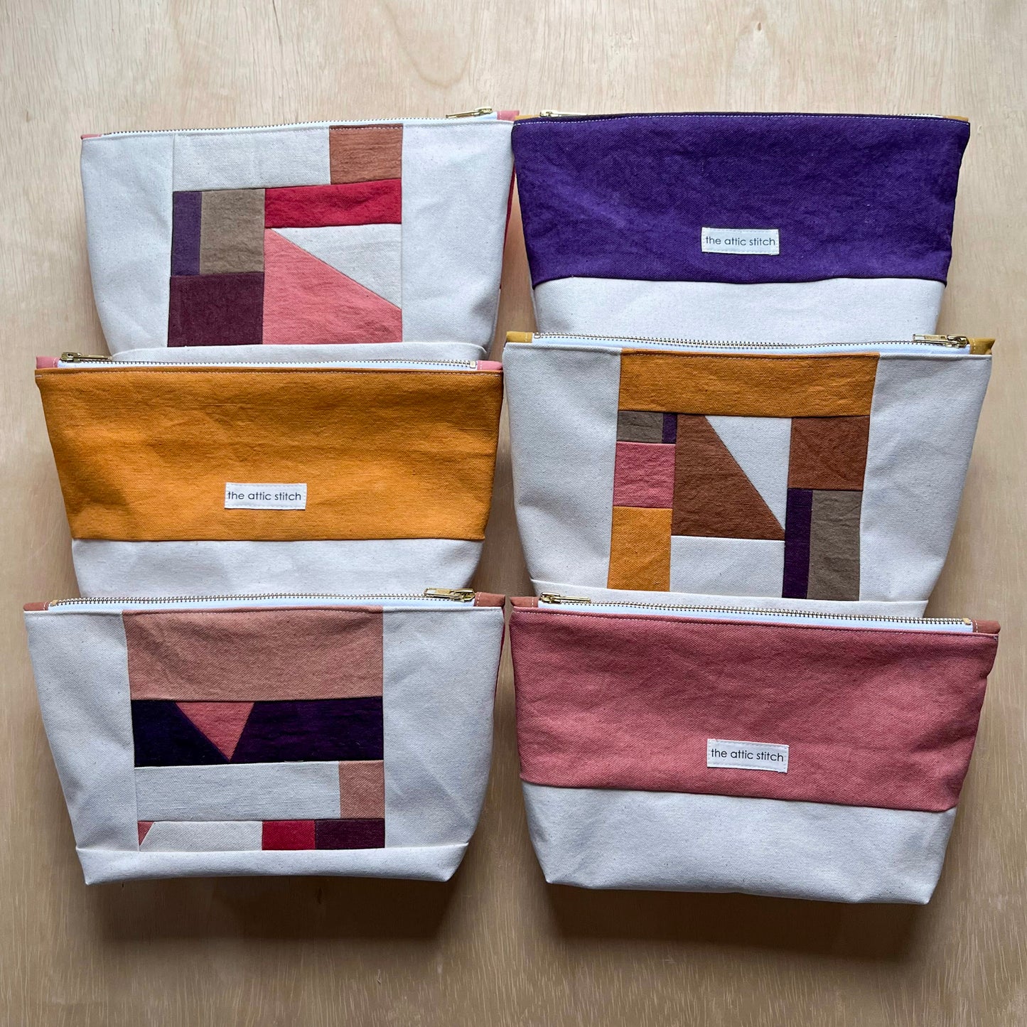 Motif XII | Botanical-dyed patchwork pouch bag | Small