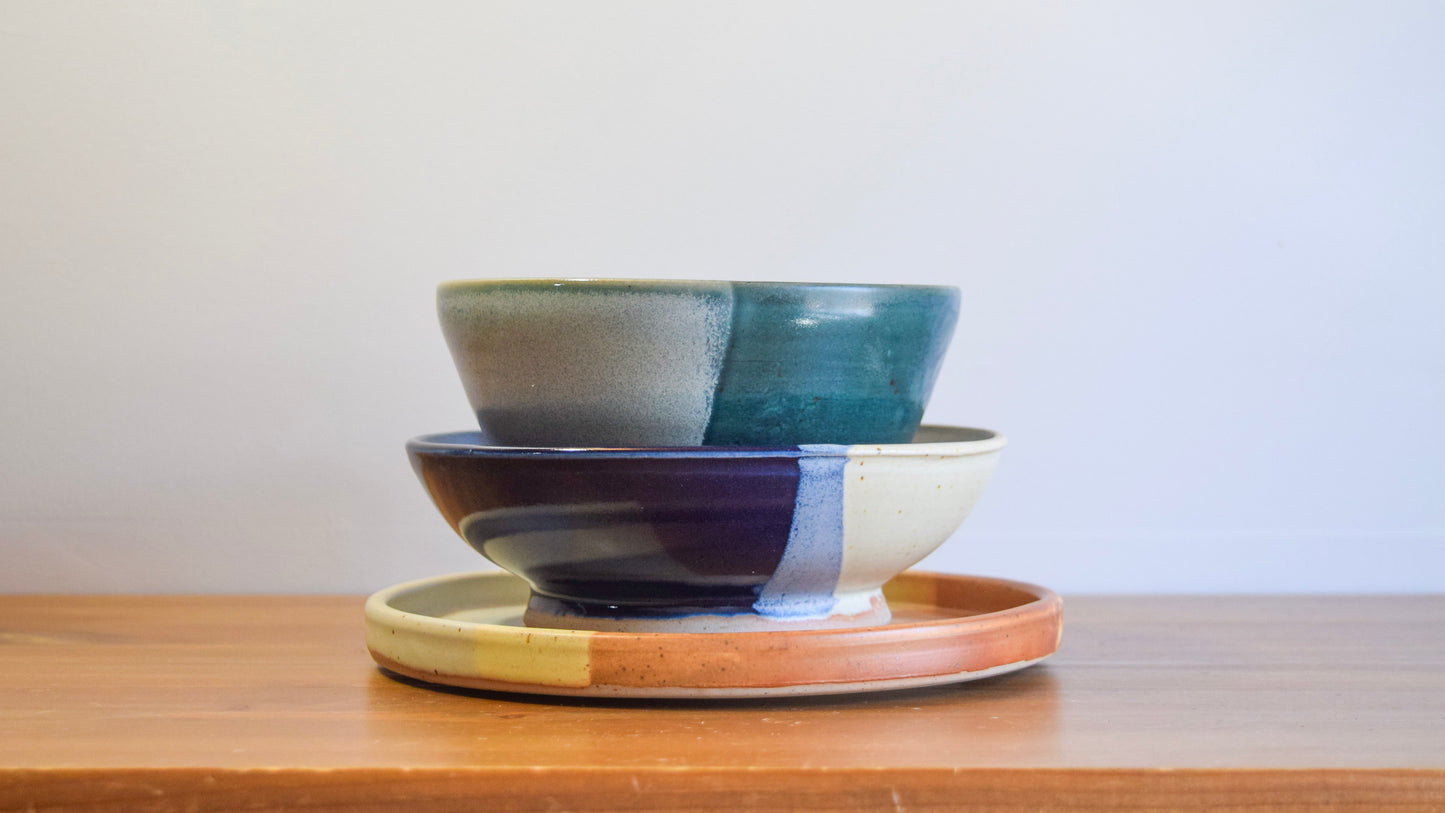 Ceramic Bowl | Indigo and Cream