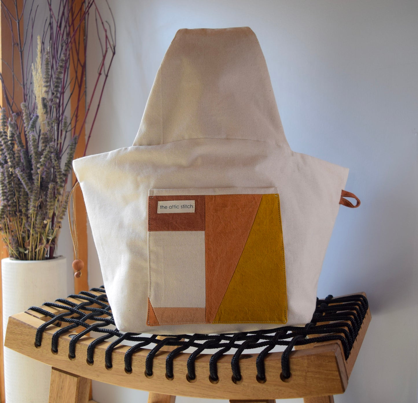 Botanical-dyed Azuma bag large - sunrise