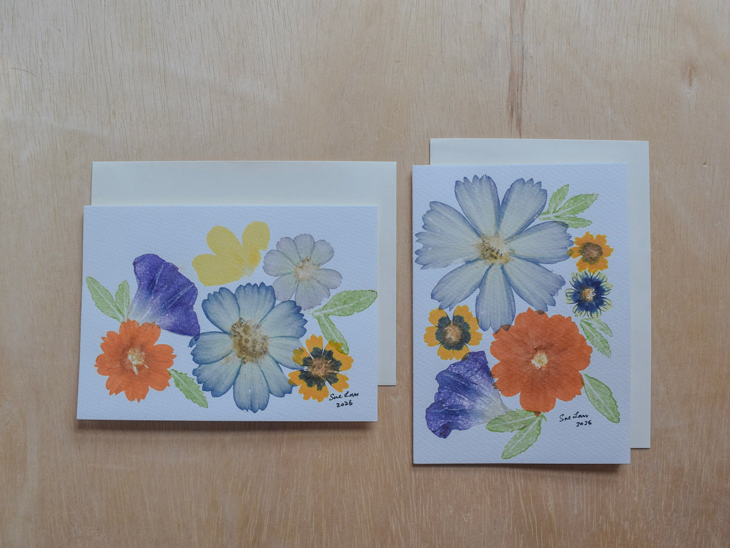 In Bloom - I | Set of Two Eco-printed Card