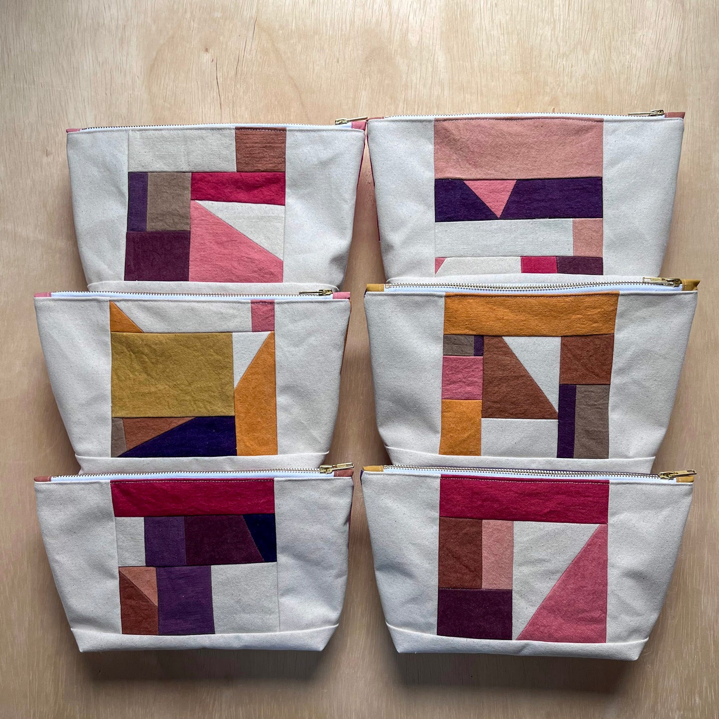 Motif XI | Botanical-dyed patchwork pouch bag | Small