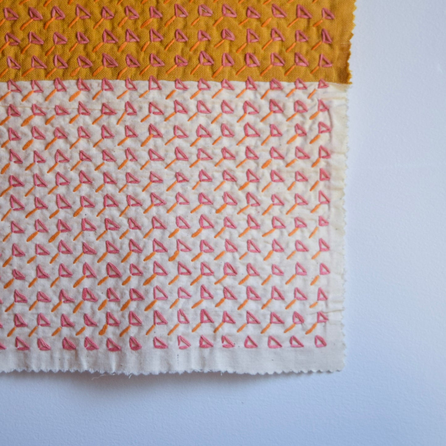 Sashiko Zipper Pouch | Marigold Yellow