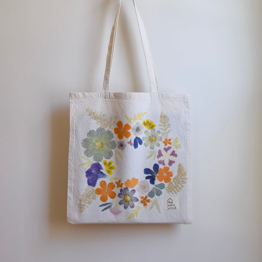 Flower Wreath IV | Eco-printed Tote Bag