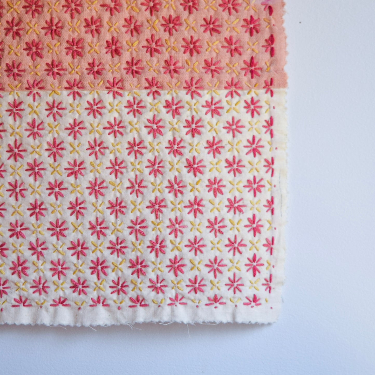 Sashiko Zipper Pouch | Madder Pink