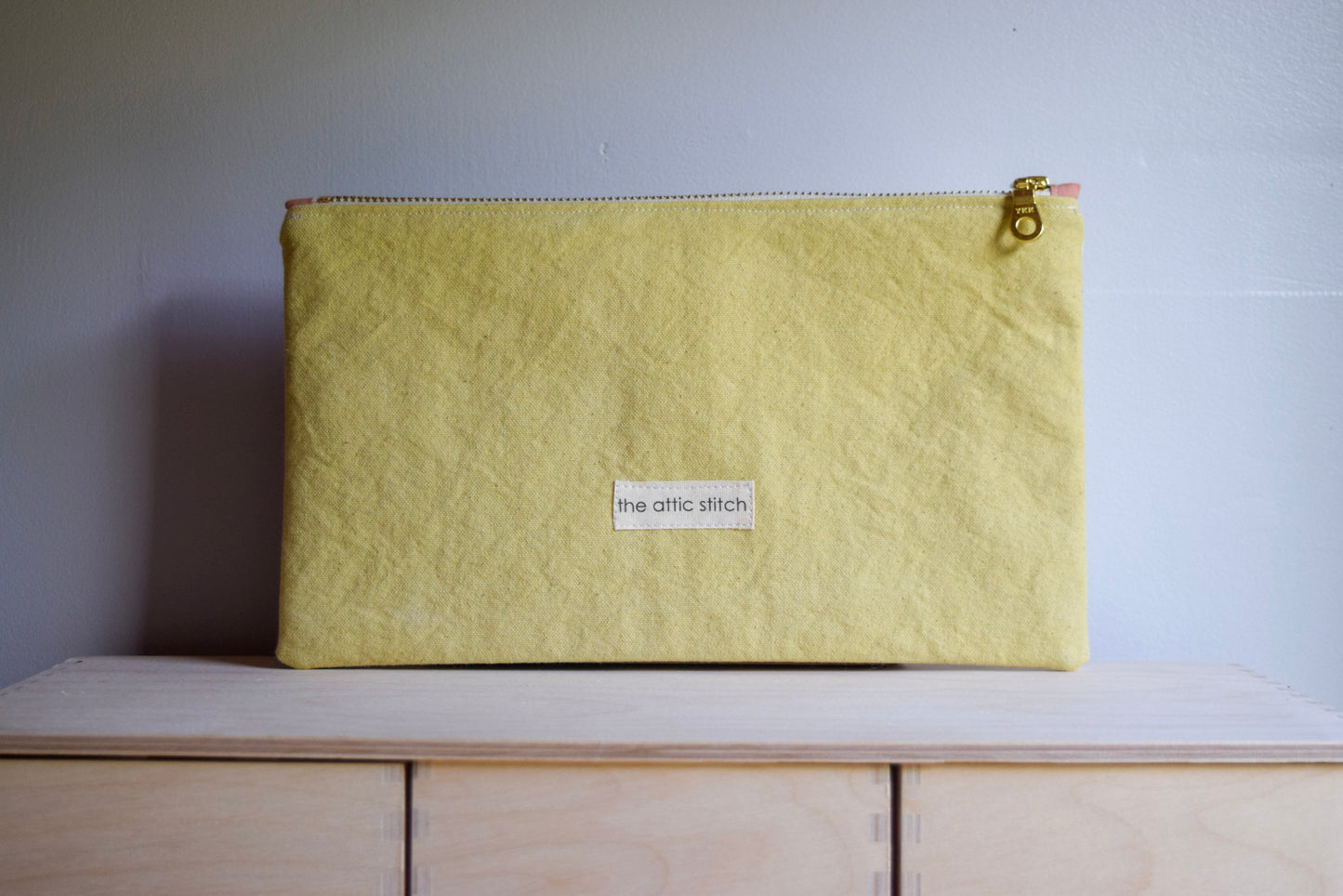 Spring Blossom V | Eco-printed Canvas Zipper Bag, Large