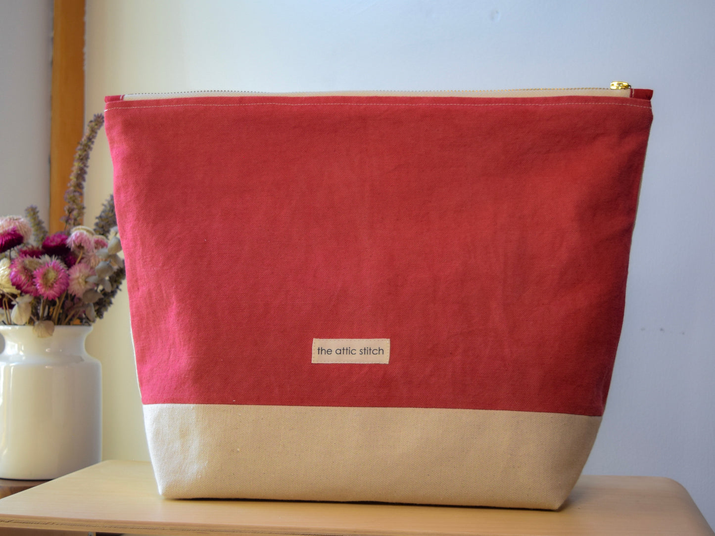 Motif NINE | Botanical-dyed patchwork pouch bag | Large