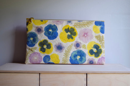 Spring Blossom VII | Eco-printed Canvas Zipper Bag, Large