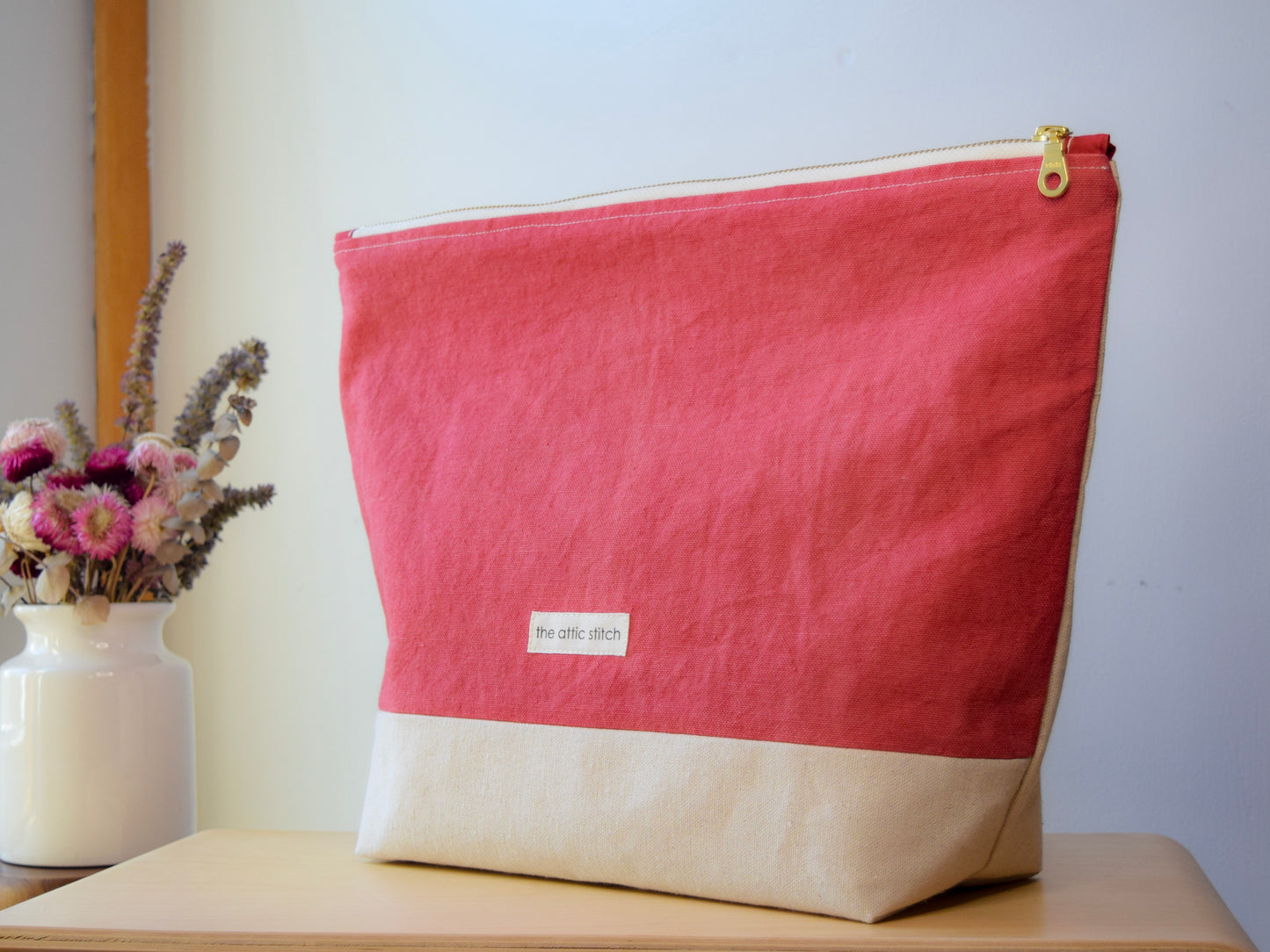 Motif NINE | Botanical-dyed patchwork pouch bag | Large