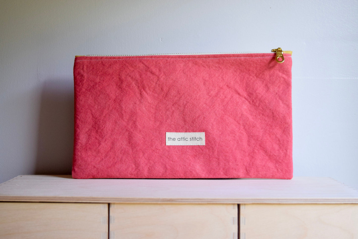 Spring Blossom VIII | Eco-printed Canvas Zipper Bag, Large