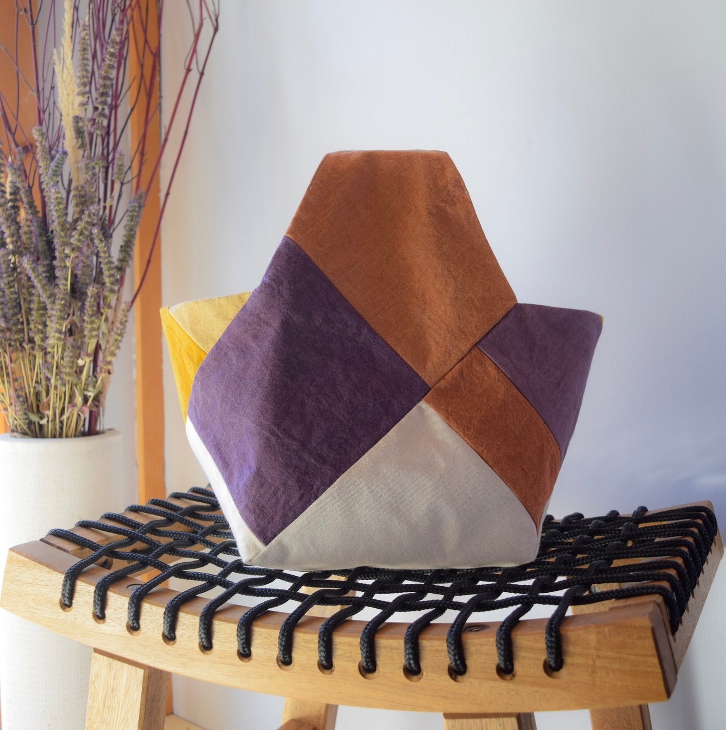 Botanical-dyed Azuma bag mini - logwood purple