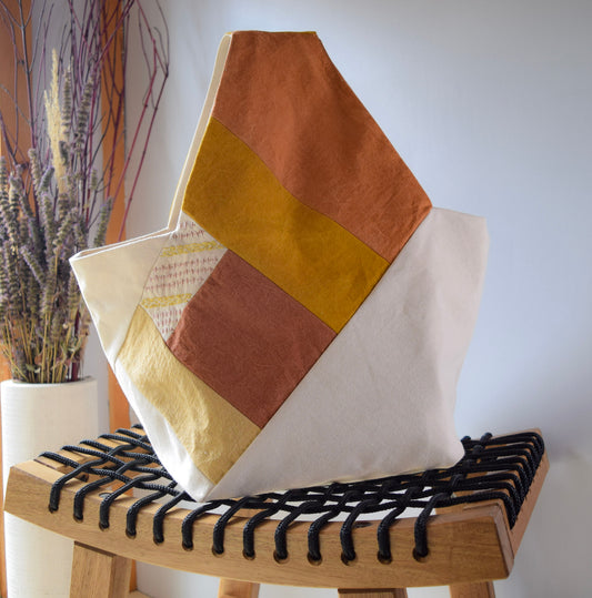 Botanical-dyed Azuma bag large - sunset