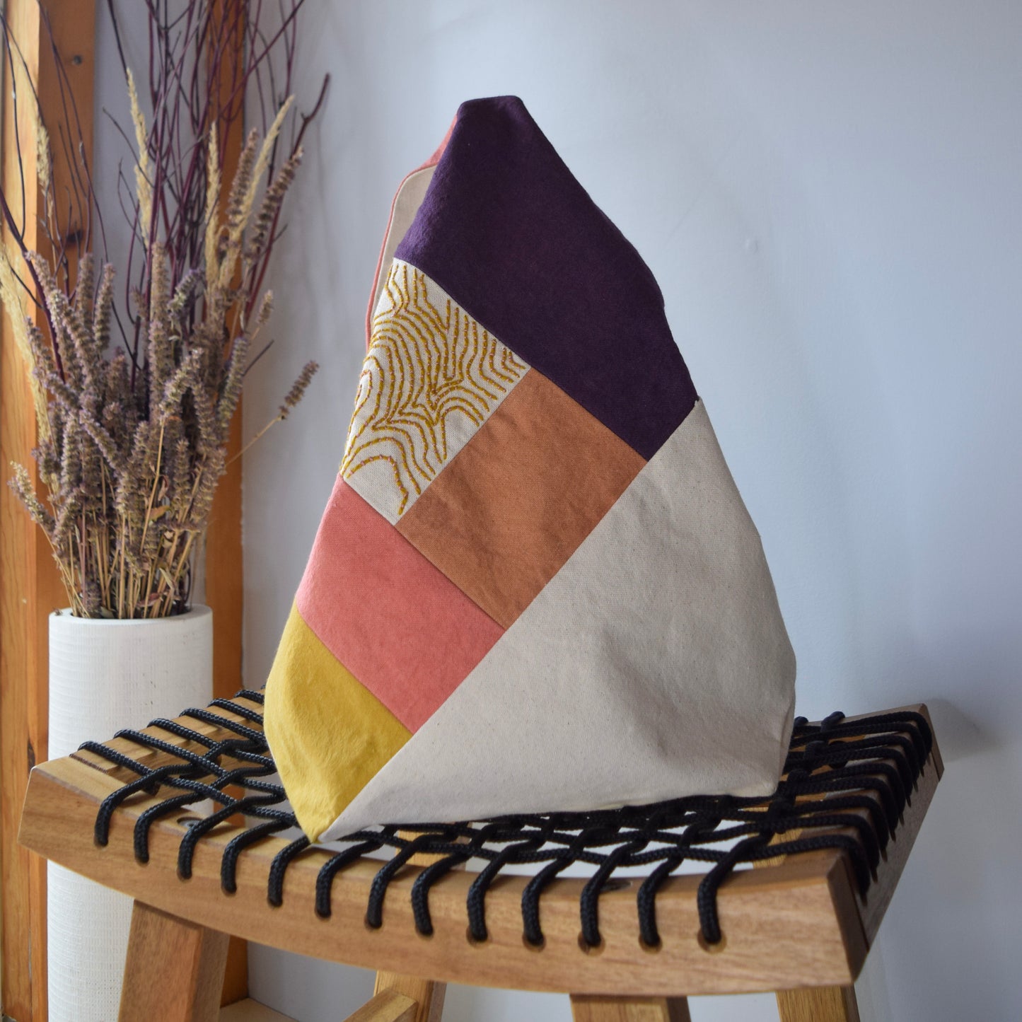 Botanical-dyed Azuma bag large - Winter Dawn