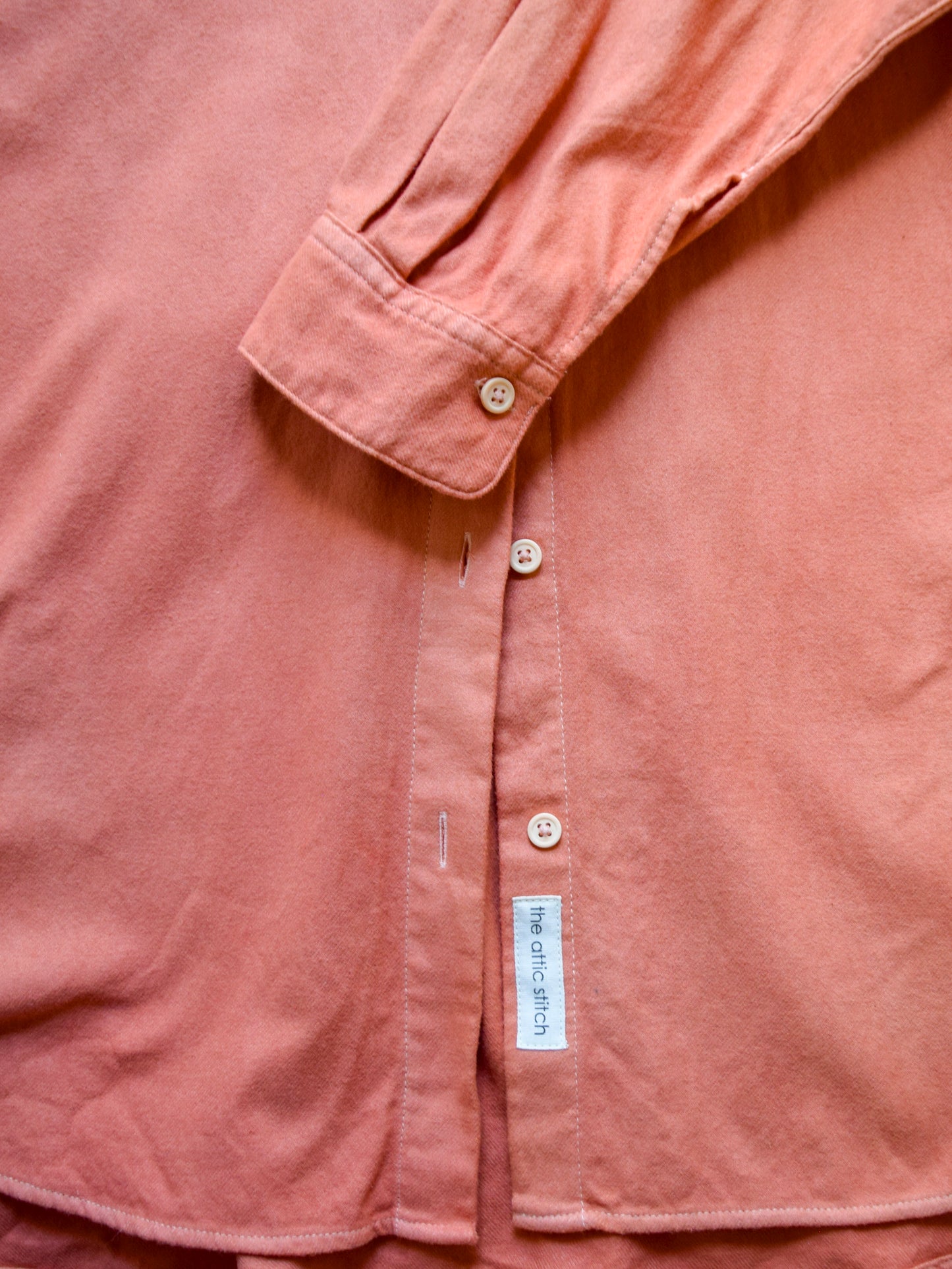 Coral, Natural-dyed Organic Flannel Tunic Shirt