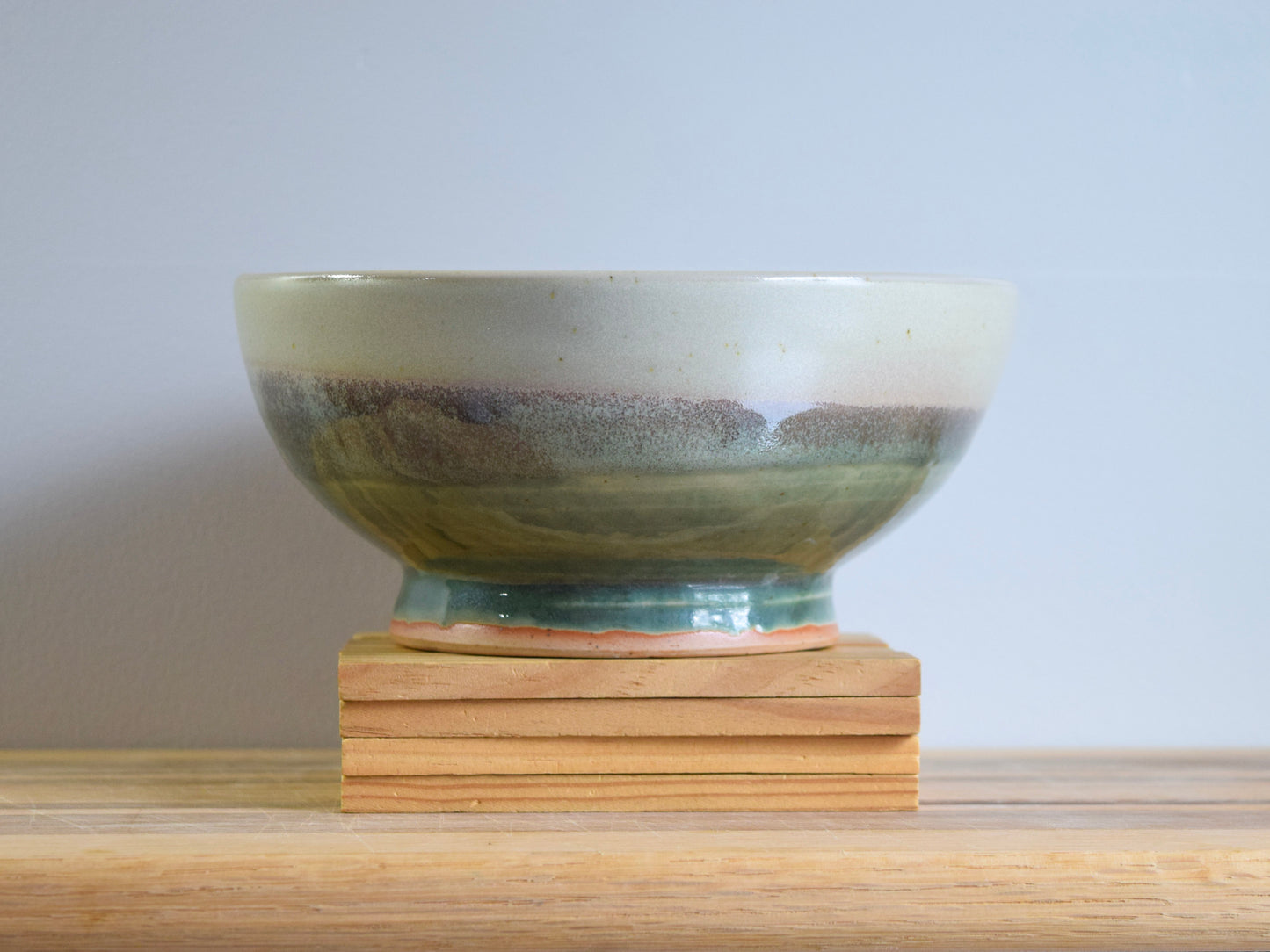 Ceramic Bowl | Nouveau Green and White