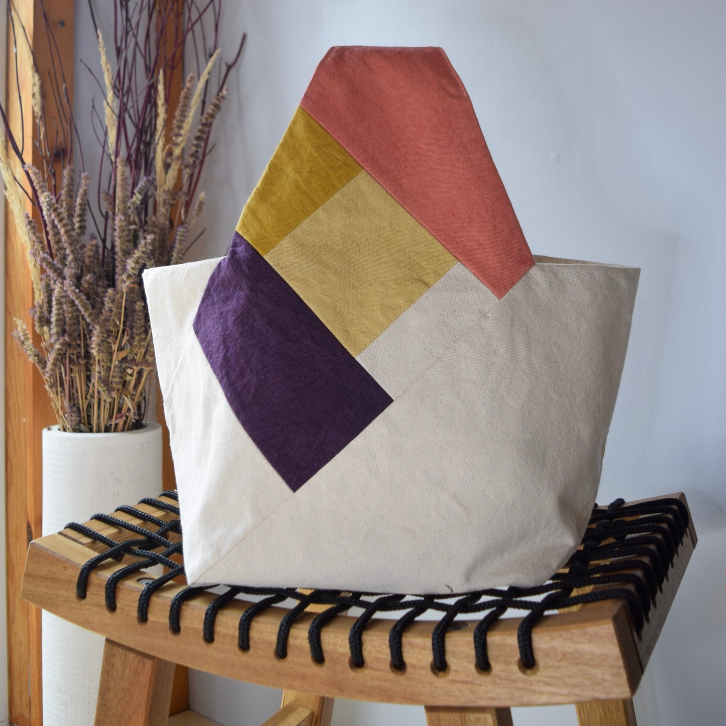 Botanical-dyed Azuma bag large - Winter Dawn