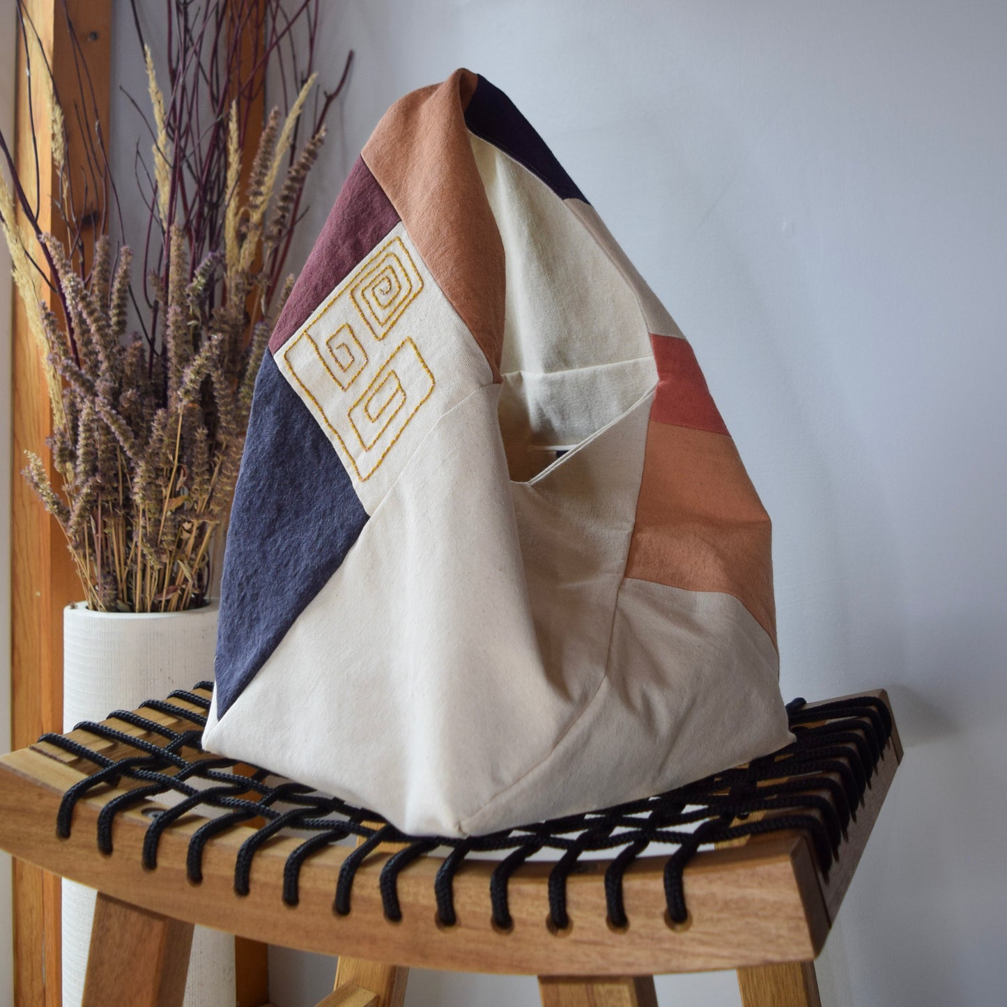 Botanical-dyed Azuma bag large - Winter Dusk