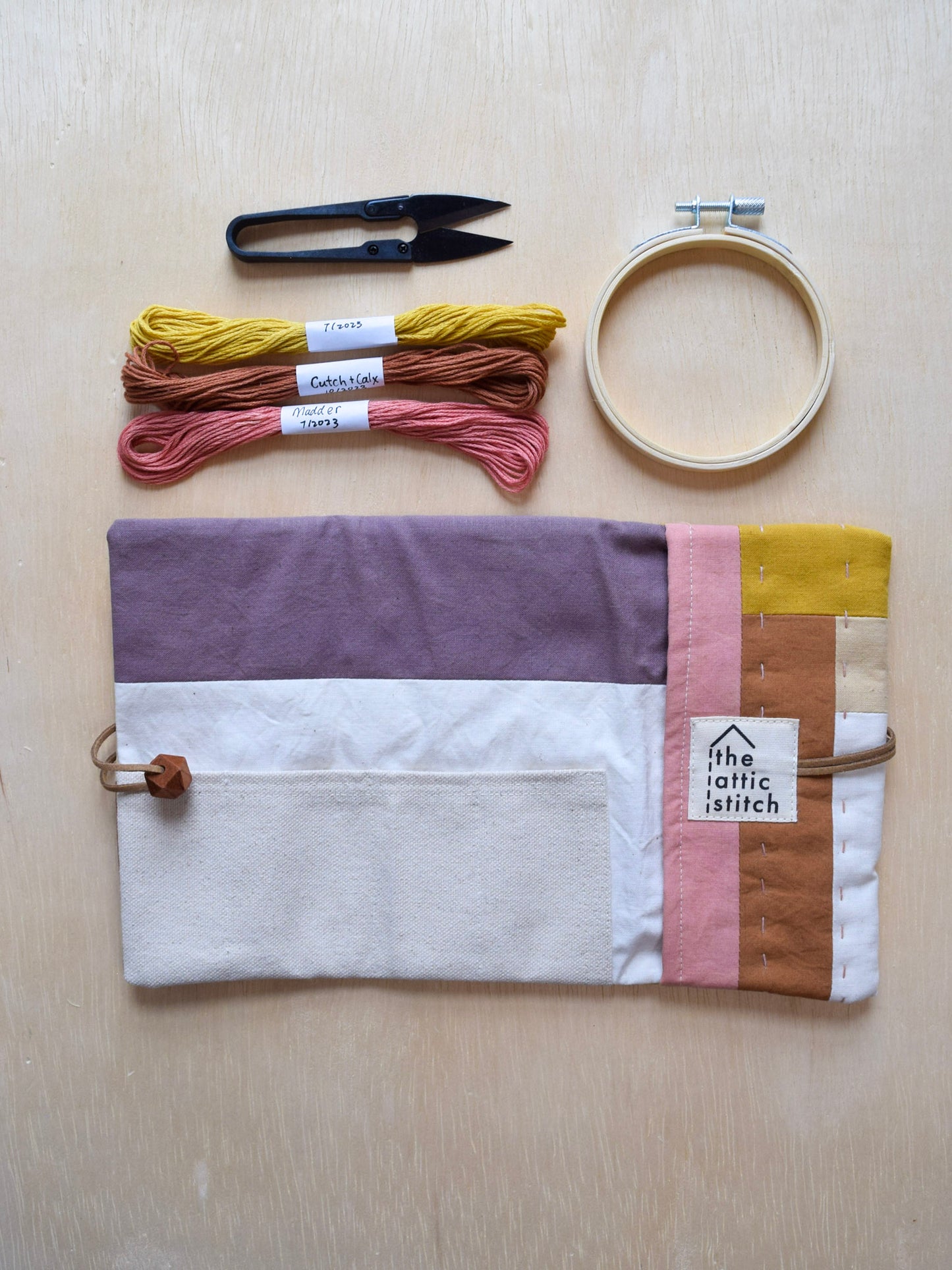 Natural dyed, Patchwork Sewing Pouch - III