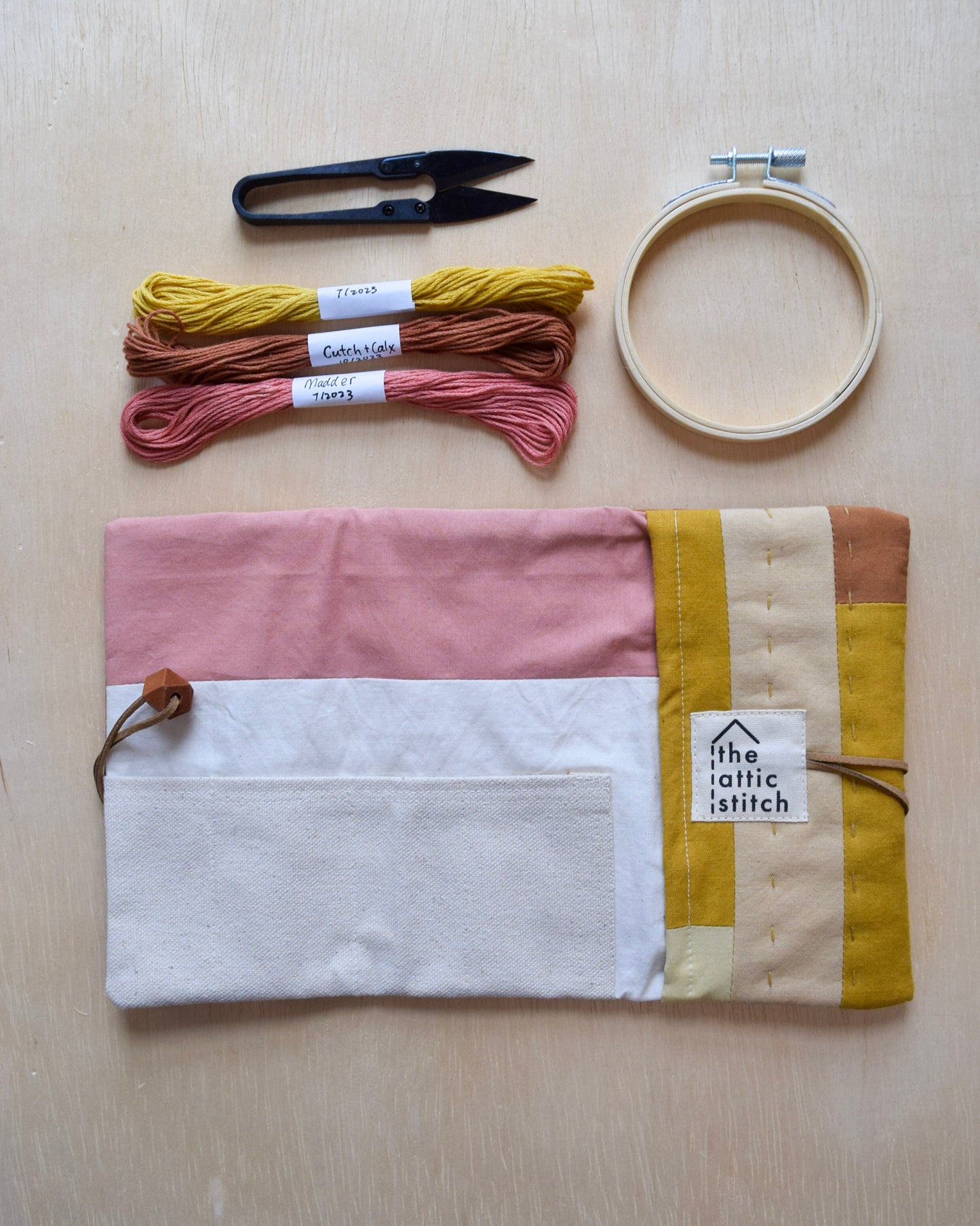 Natural dyed, Patchwork Sewing Pouch - I