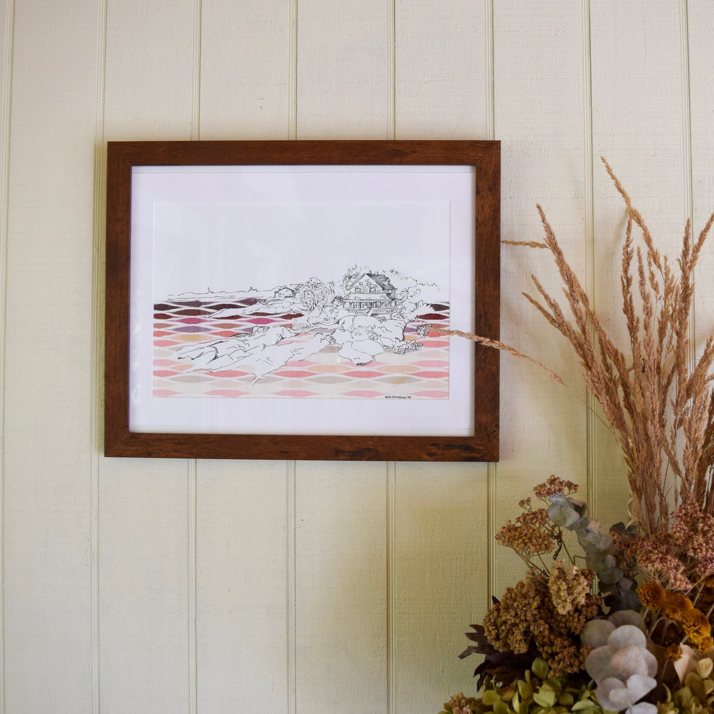 Greater Boston Art Prints, Set of 3, Ink & Natural Pigment Watercolor