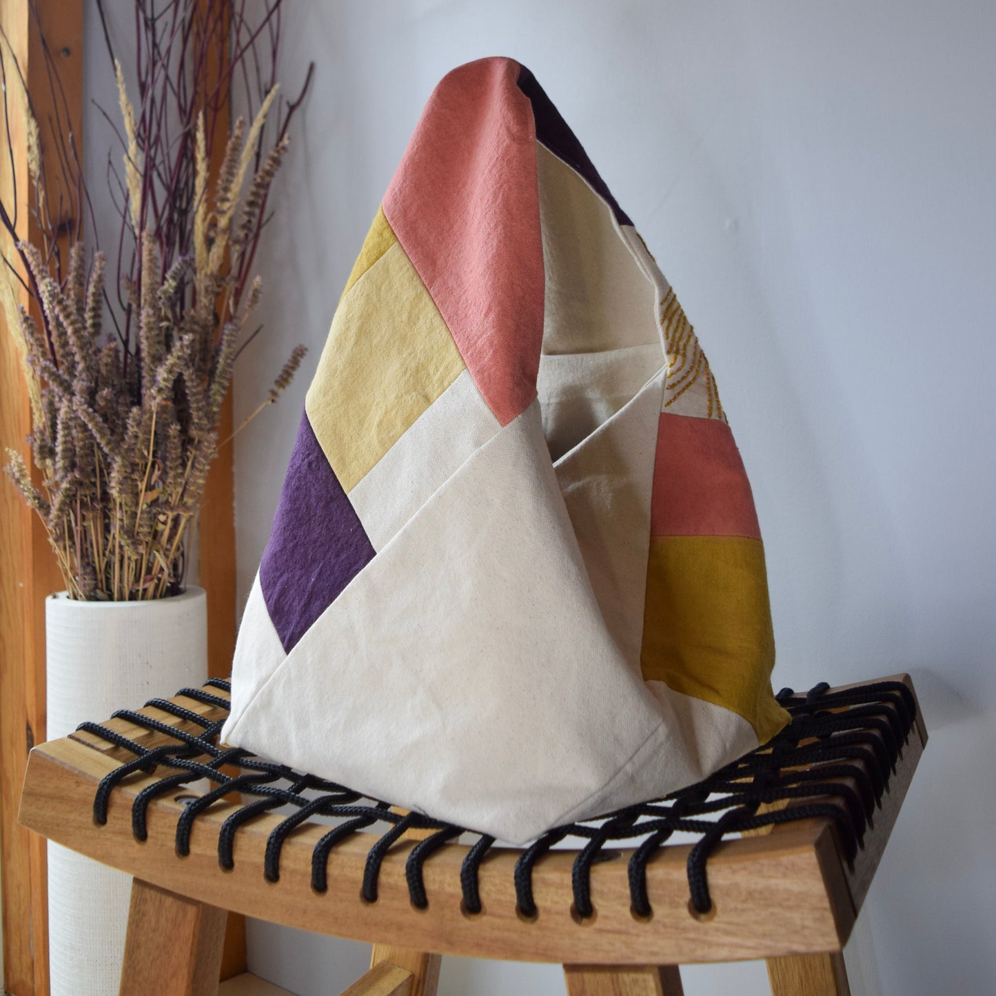 Botanical-dyed Azuma bag large - Winter Dawn