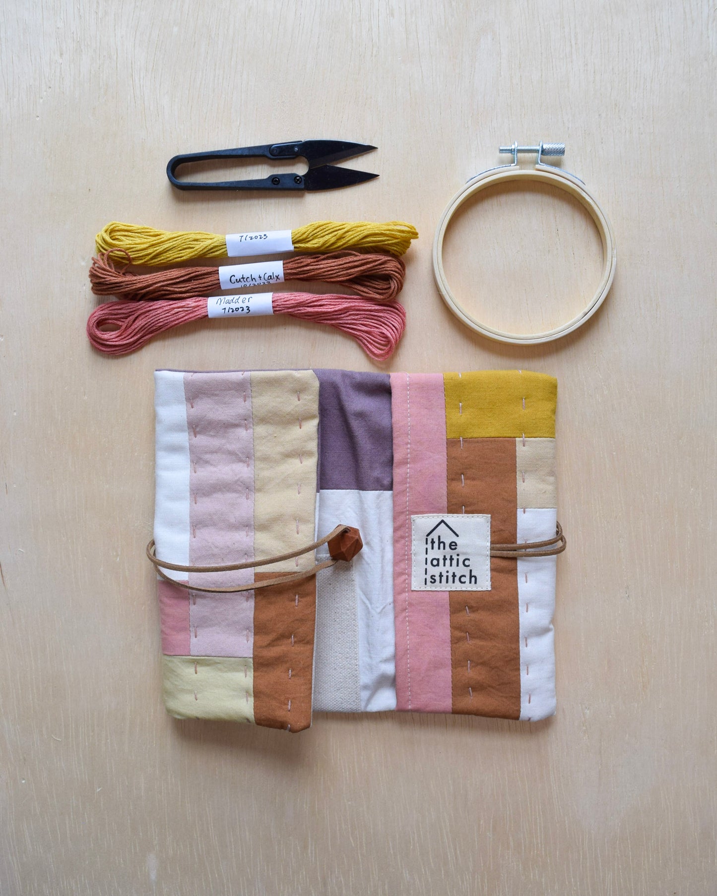 Natural dyed, Patchwork Sewing Pouch - III