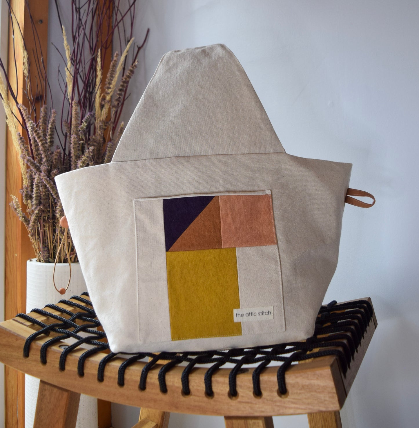 Botanical-dyed Azuma bag large - Winter Dusk