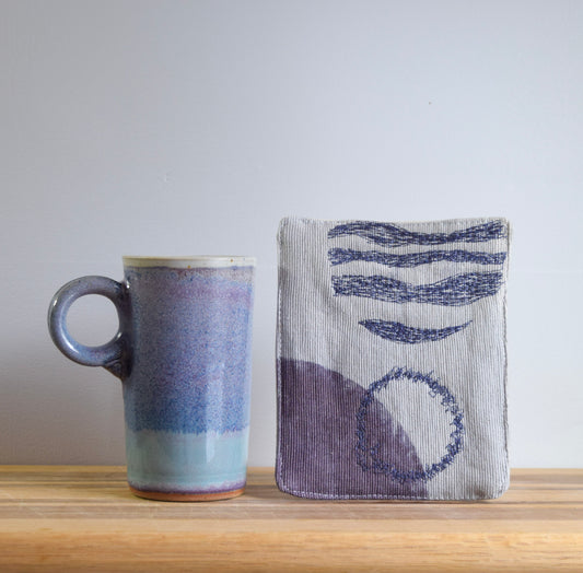 Ceramic Mug & Natural-dyed Mat | Lilac Sky