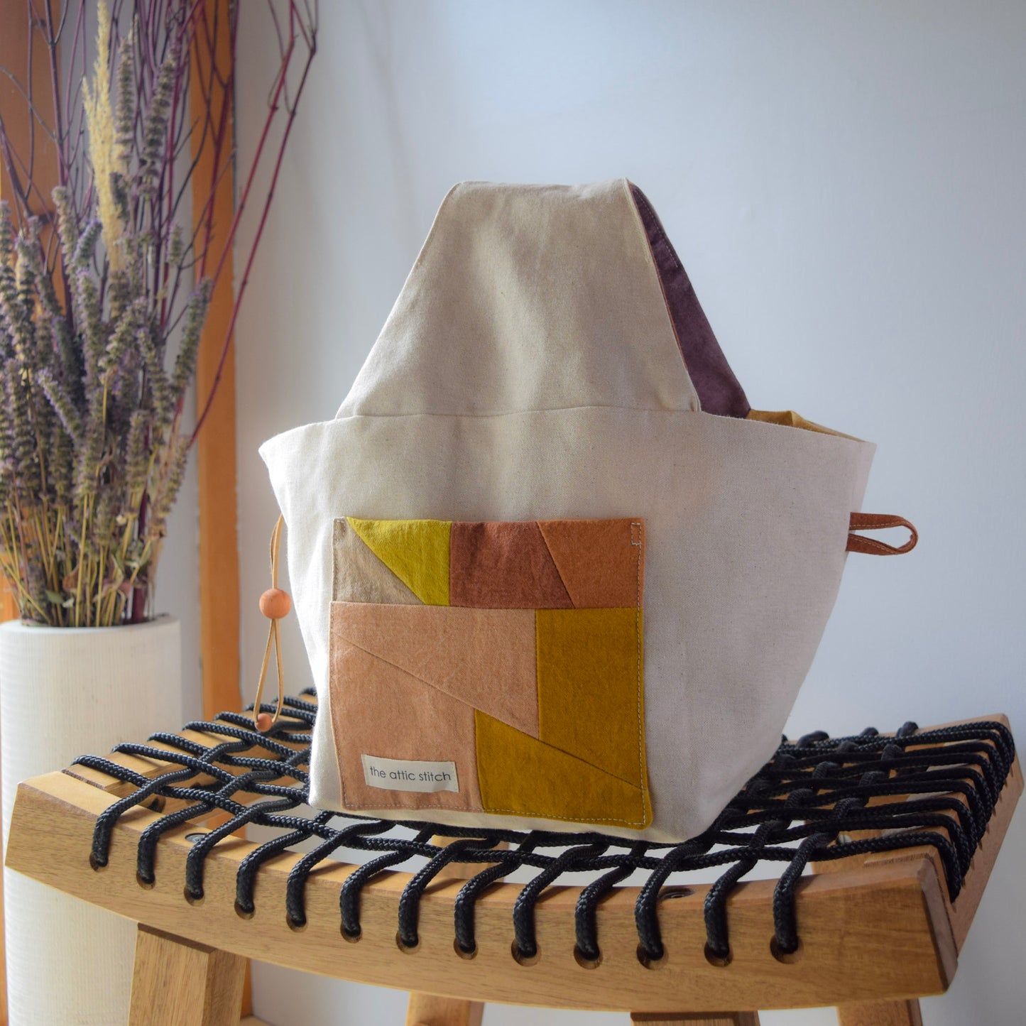 Botanical-dyed Azuma bag mini - lavender purple