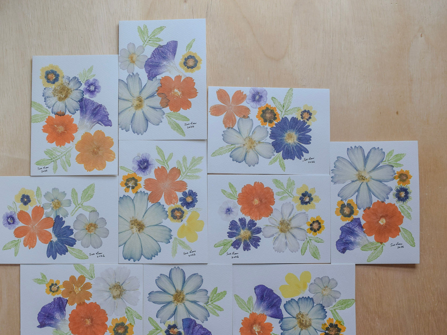 In Bloom - I | Set of Two Eco-printed Card