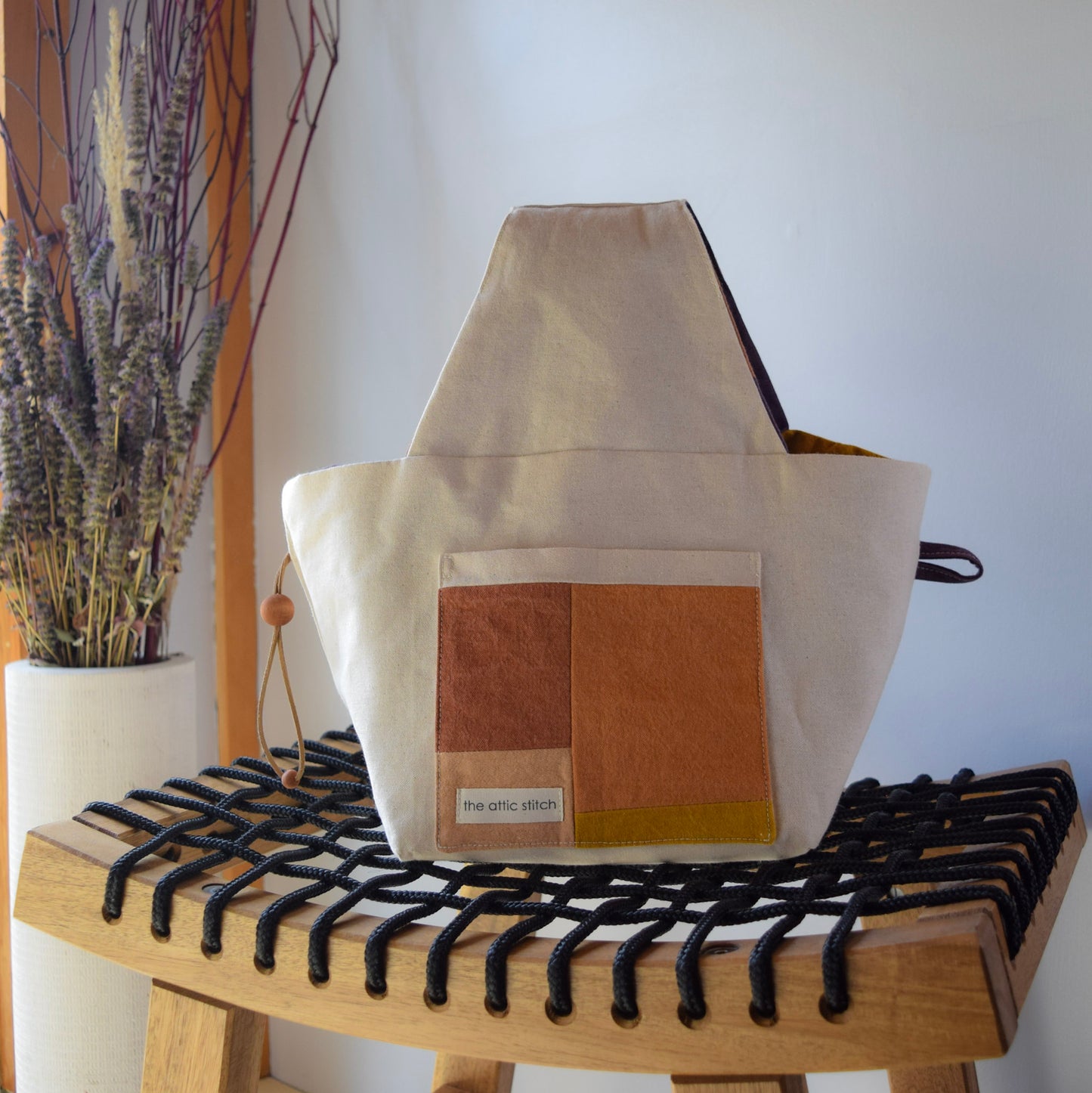 Botanical-dyed Azuma bag mini - logwood purple