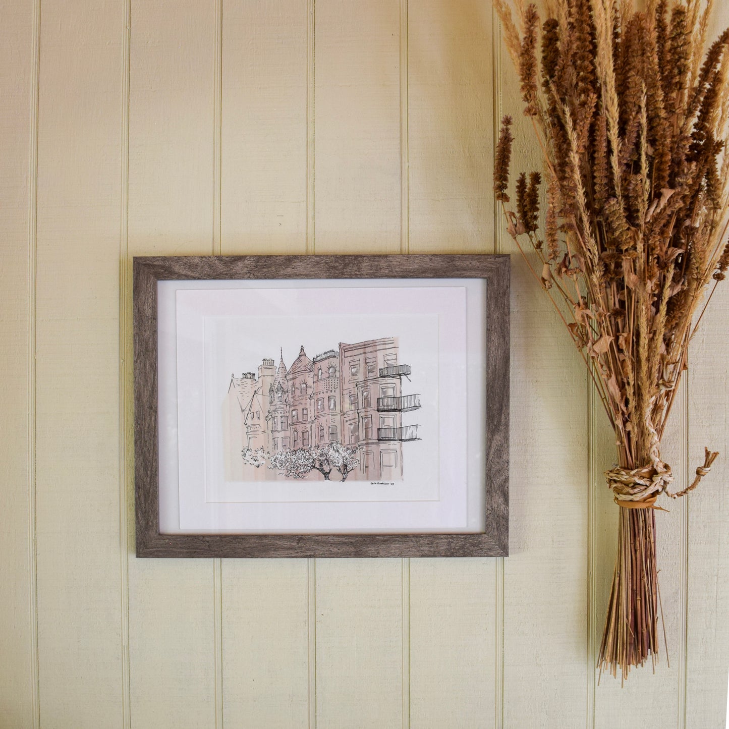 Greater Boston Art Prints, Set of 3, Ink & Natural Pigment Watercolor