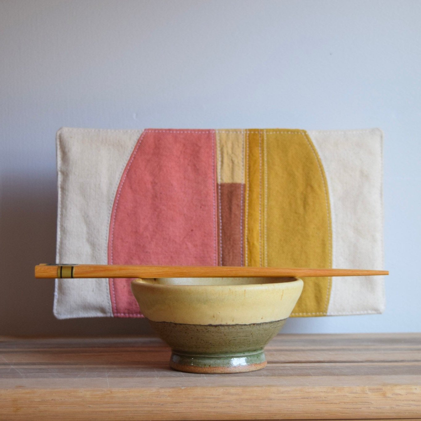 Ceramic Bowl & Natural dyed Mat | Dawn IV