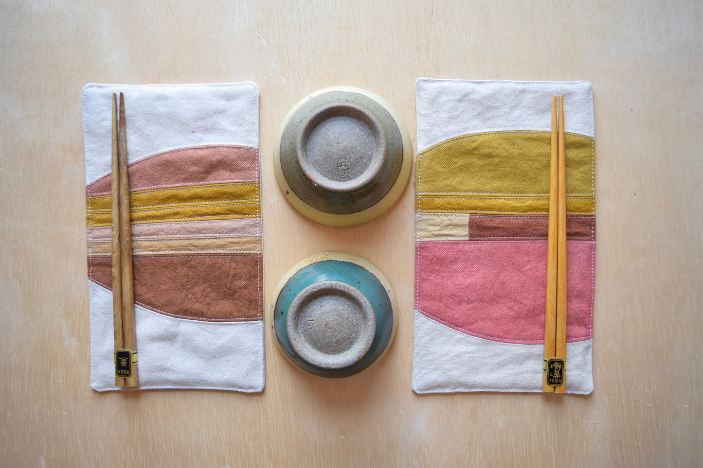 Ceramic Bowl & Natural dyed Mat | Dawn IV
