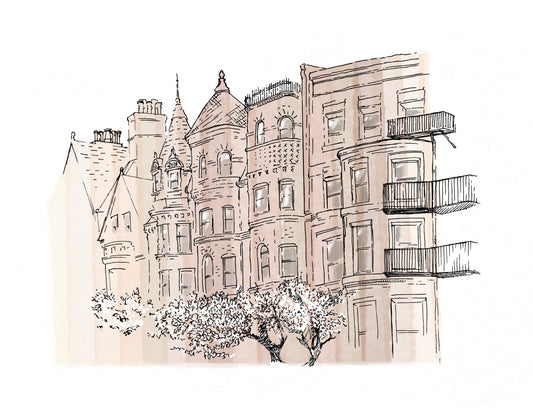 Bay Area Art Print, Ink & Natural Pigment Watercolor